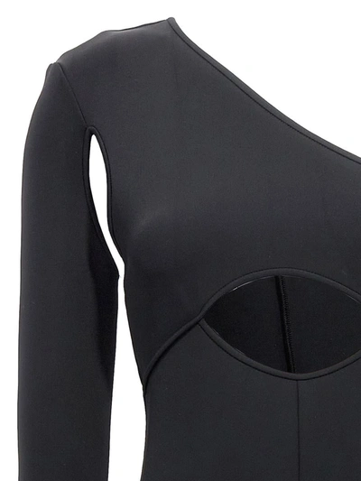 Shop David Koma Scuba Cut Out One-length Bodysuit In Black