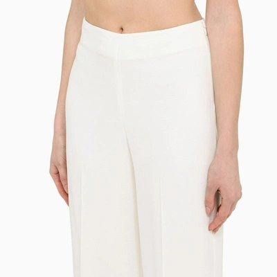 Shop Stella Mccartney Wide Cream Trousers In White