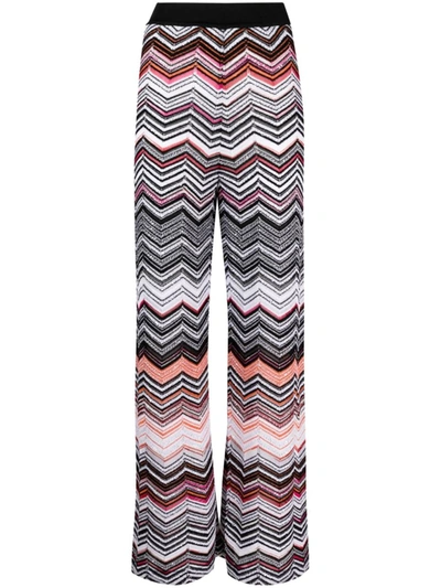 Shop Missoni Sport Zig-zag Print Flared Trousers In Multicolour