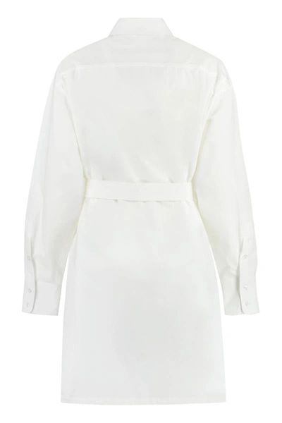 Shop Sportmax William Cotton Shirtdress In White