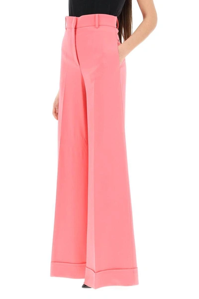 Shop Moschino Cuffed Palazzo Trousers In Cady In Pink