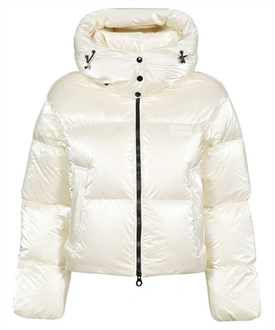 Shop Duvetica Hooded Nylon Down Jacket In Panna
