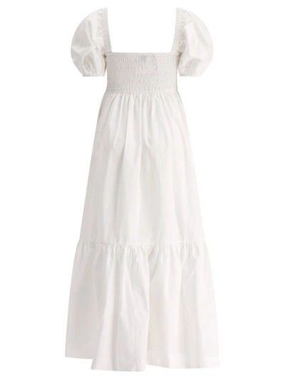 Shop Ganni Poplin Dress In White