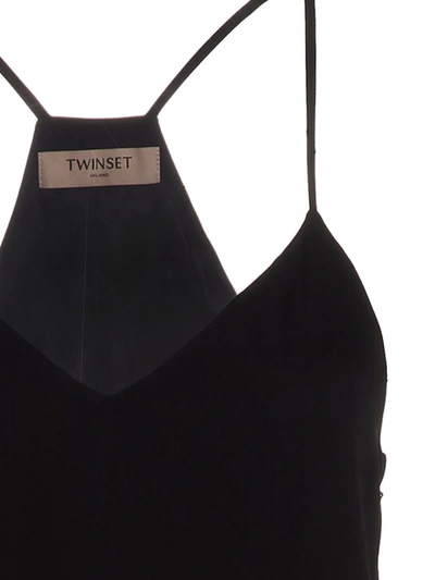 Shop Twinset Satin Maxi Dress In Black