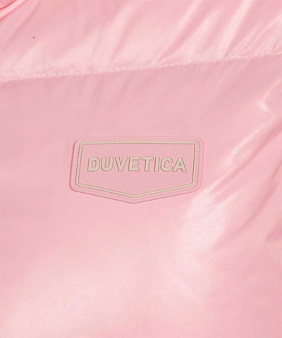 Shop Duvetica Long Hooded Full-zip Down Jacket In Pink