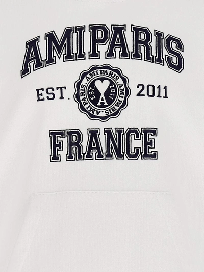 Shop Ami Alexandre Mattiussi Logo Embroidery Hoodie In White