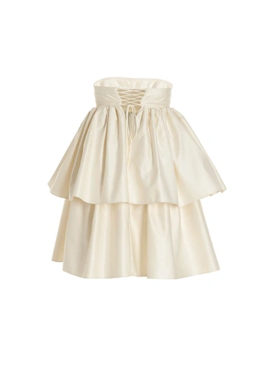 Shop Rotate Birger Christensen Rotate 'twill Mini Ruffle' Capsule Modal Dress In White