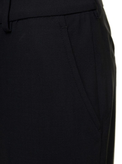 Shop Pt Torino 'jaine' Black Cropped Flared Pants In Wool Woman