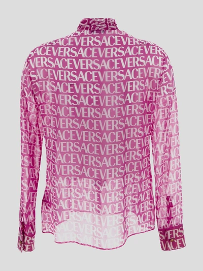 Versace Allover-Print Shirt Jacket - Pink