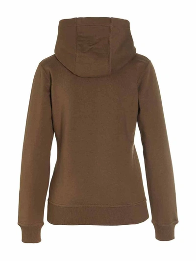 Shop Burberry Logo Patch Hoodie In Brown