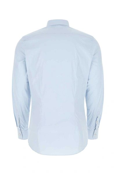 Shop Prada Shirts In Light Blue