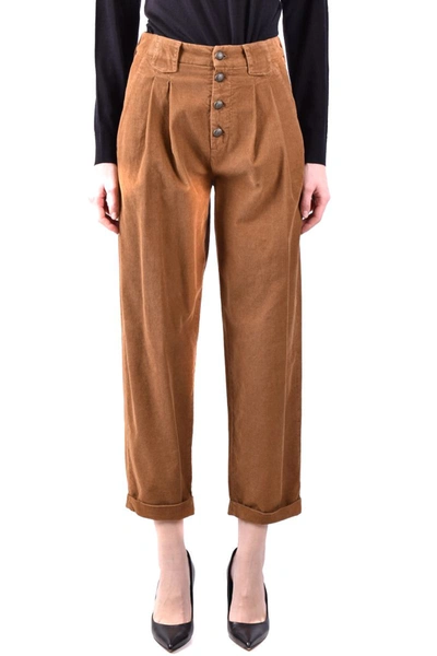 Shop Dondup Trousers In Brown
