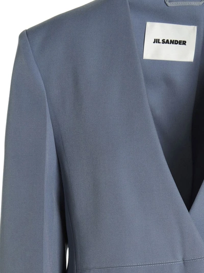 Shop Jil Sander Tailored Single-breasted Blazer In Light Blue