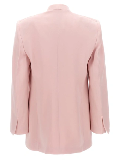 Victoria Beckham Tailored Blazer Jacket Padded Shoulders In Pink