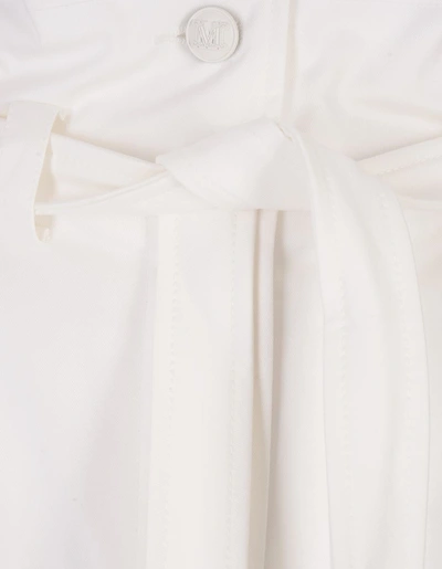 Max Mara Albore Stretch Cotton Crop Flare Trousers In White