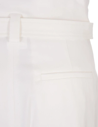 Max Mara Albore Stretch Cotton Crop Flare Trousers In White