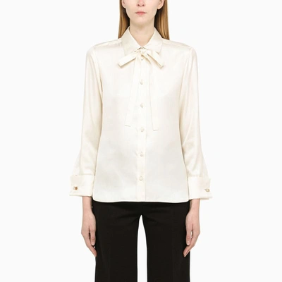 Shop Max Mara Satin Shirt In White