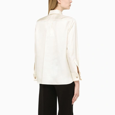 Shop Max Mara Satin Shirt In White