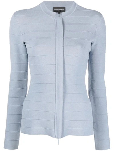 Shop Emporio Armani Cotton Jacket In Clear Blue