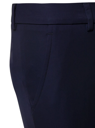 Shop Pt Torino Blue Cropped Flared Jaine Pants In Viscose Woman