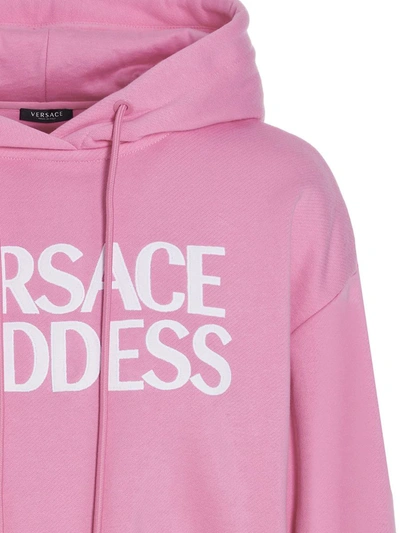 Shop Versace ‘ Goddess' Hoodie In Pink