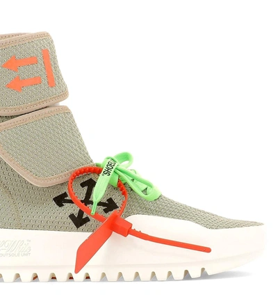 Shop Off-white Moto Wrap Logo High Top Sneakers In Grey