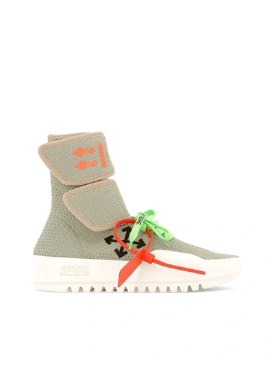 Shop Off-white Moto Wrap Logo High Top Sneakers In Grey