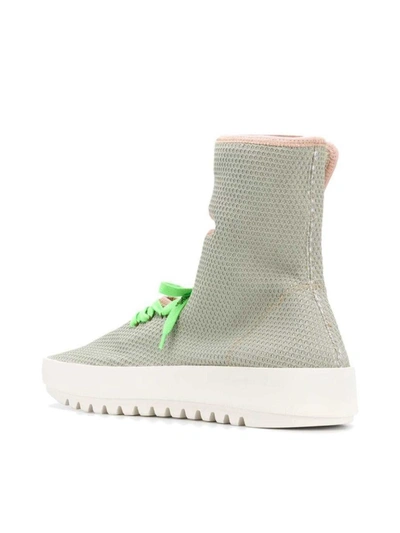Shop Off-white Moto Wrap Logo High Top Sneakers In Grey