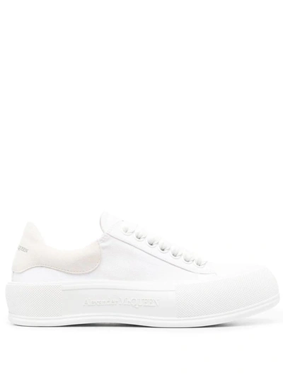 Shop Alexander Mcqueen Lace-up Skate Sneakers In White
