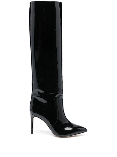 Shop Paris Texas Patent Black Stiletto Boots Heel 85