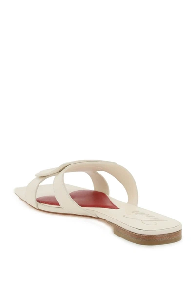 Shop Roger Vivier 'stitching Buckle' Mules In White