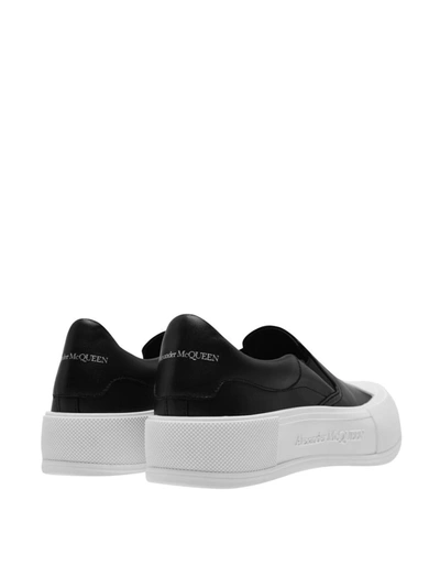 Shop Alexander Mcqueen Deck Plimsoll Slip On Sneakers In Black