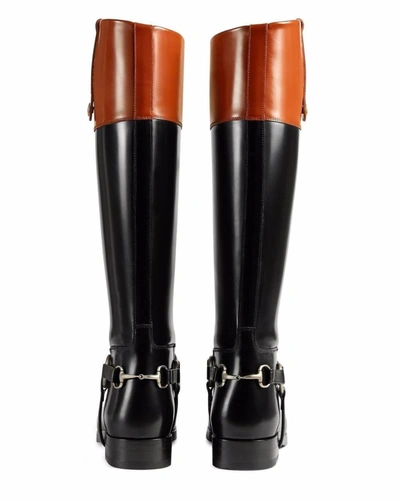 Shop Gucci Zelda Horsebit Knee High Boots In Black