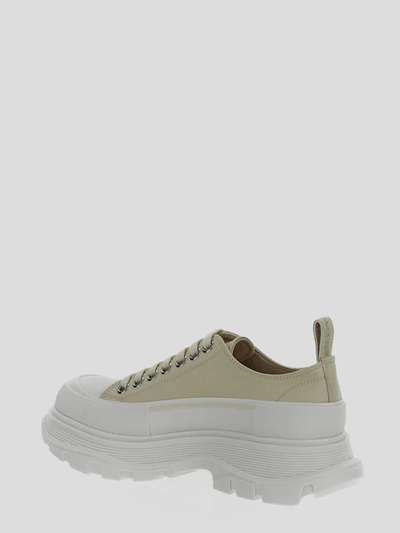 Shop Alexander Mcqueen Sneakers In <p> White And Beige Shoes With Round Toe