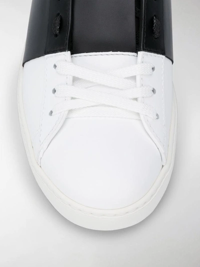 Shop Valentino Garavani Open Leather Sneakers In White