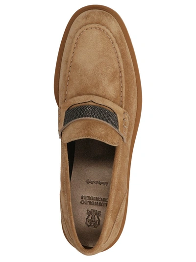 Shop Brunello Cucinelli 'monile' Loafers In Brown