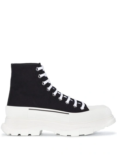 Shop Alexander Mcqueen Tread Slick Ankle Boots In Black
