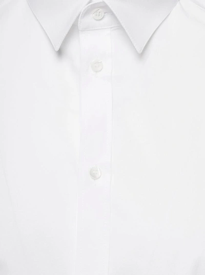 Shop Dolce & Gabbana 'gold' White Long Sleeves Shirt In Cotton Popline Man