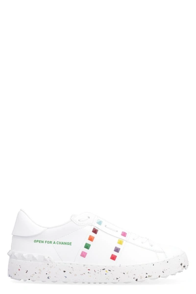 Valentino Open For A Change Rockstud Low-top Sneakers In White