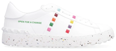 Valentino Open For A Change Rockstud Low-top Sneakers In White
