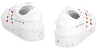 Valentino Open For A Change Rockstud Low-top Sneakers In White