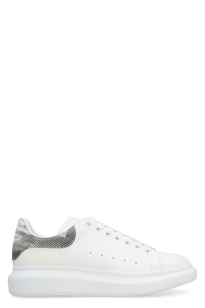 Shop Alexander Mcqueen Larry Leather Chunky Sneakers In White