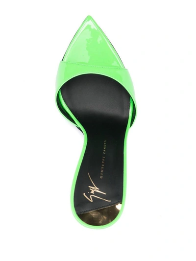 Shop Giuseppe Zanotti Patent Leather Heel Mules In Green