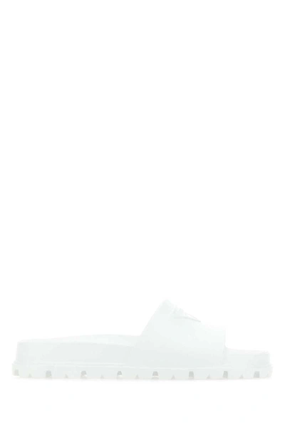 Shop Prada Slippers In White