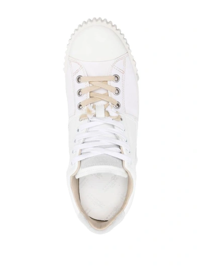 Shop Maison Margiela New Evolution Leather Sneakers In White