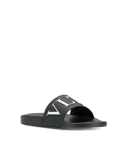 Shop Valentino Garavani Logo Sandals Shoes In Black