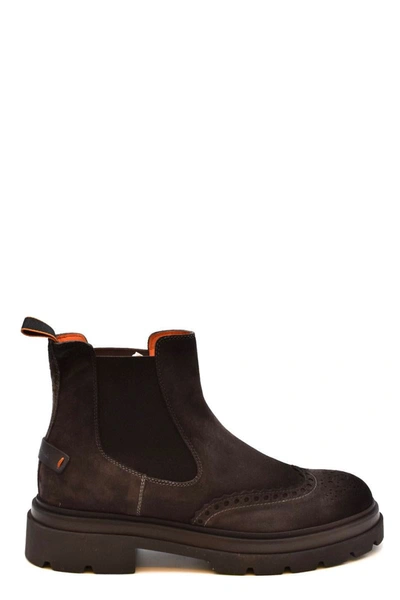 Shop Santoni Boot In Dark Brown