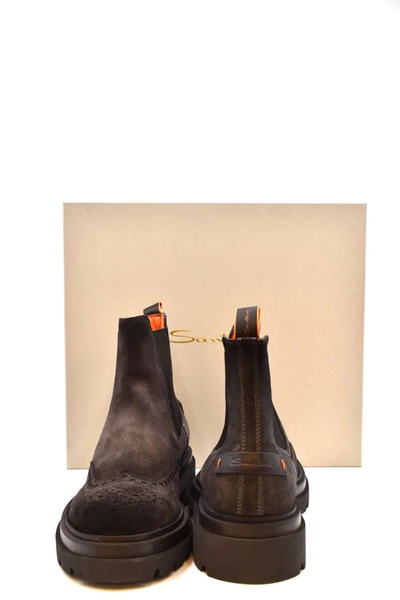 Shop Santoni Boot In Dark Brown