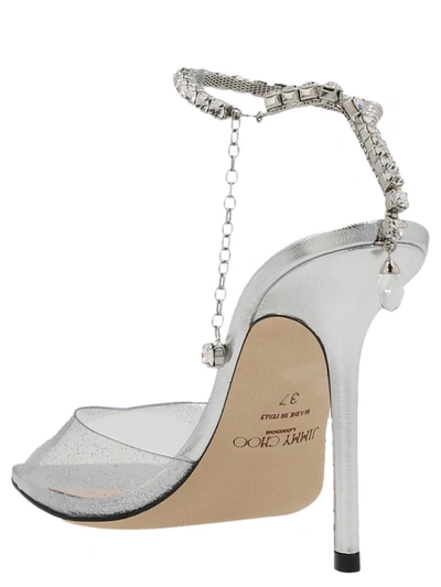 Jimmy Choo Women's Saeda 100 Embellished High Heel Sandals In Grey