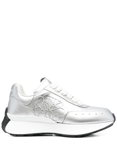 Shop Alexander Mcqueen Sprint Runner Sneakers In Silver